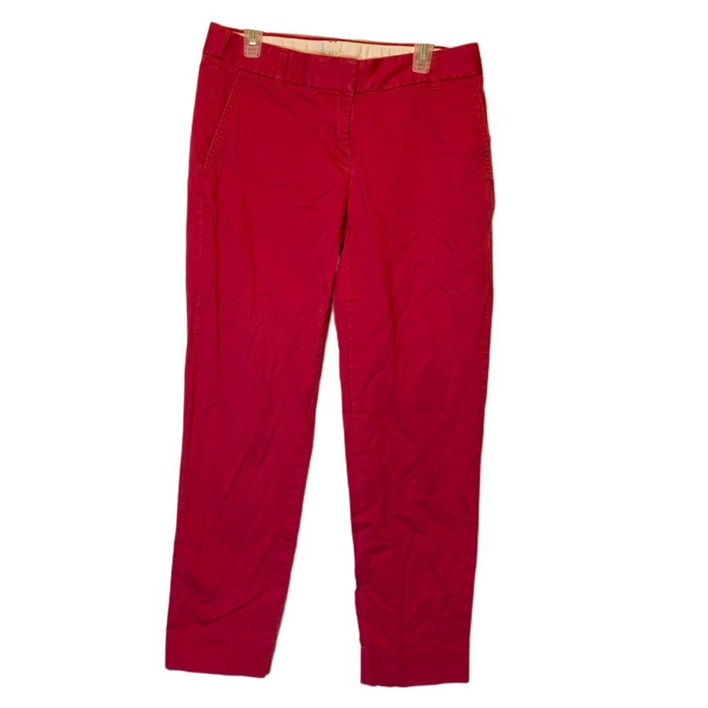 J. Crew Stretch Pink Pants Straight Leg Ankle Office Workwear Career